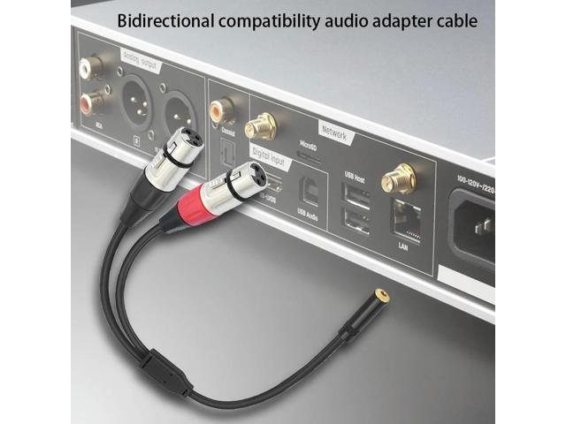 3.5mm Dual XLR To 1/8 Female Adapter 0.3m Stereo TRS To Dual XLR Female Transforming Cord for Phone Tablet Laptop