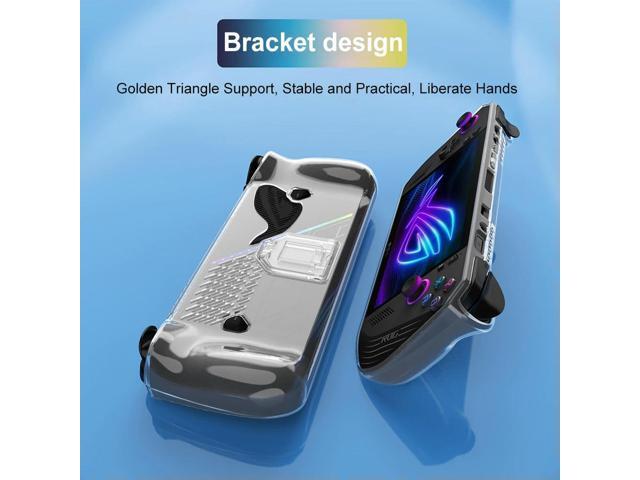 For ROG Ally X Console Soft Transparent Case with Bracket Protector Shell Sleeve Soft TPU Protective Shell Game Accessories