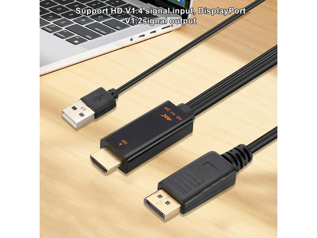 1.8M HDMI-Compatible To DP Converter Adapter Cord 4K 60Hz HDMI-Compatible To Displayport Adapter for Computer PS3 Xbox Monitor