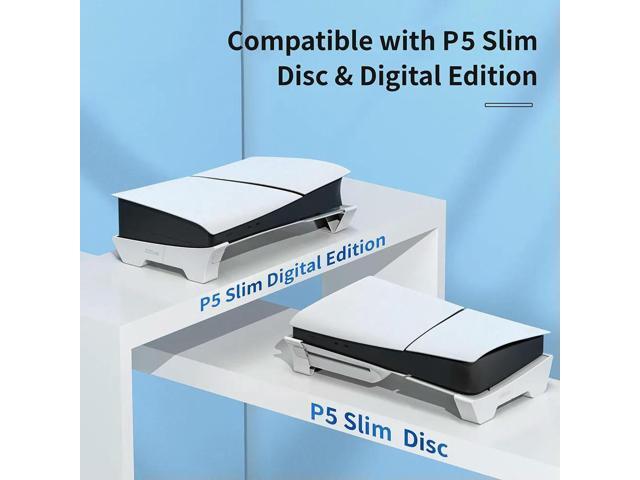 Horizontal Bracket Stand Anti-Slip Cooling Horizontal Base Dock Mount Holder for PS5 Slim Disc & Digital Game Console
