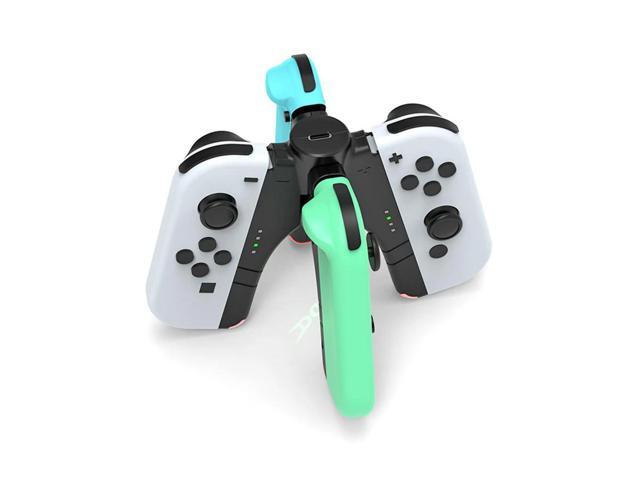 4 in 1 Controller Charger LED Indicator Handle Grip Charging Dock Station Controller Charging Dock for Switch/Switch OLED