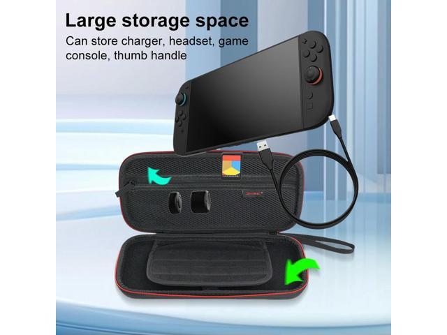 EVA Carrying Case W/ Mesh Pockets Protective Travel Bag with 8-Bit Game Cartridge Storage Box Carrying Bag for Switch 2 NS2