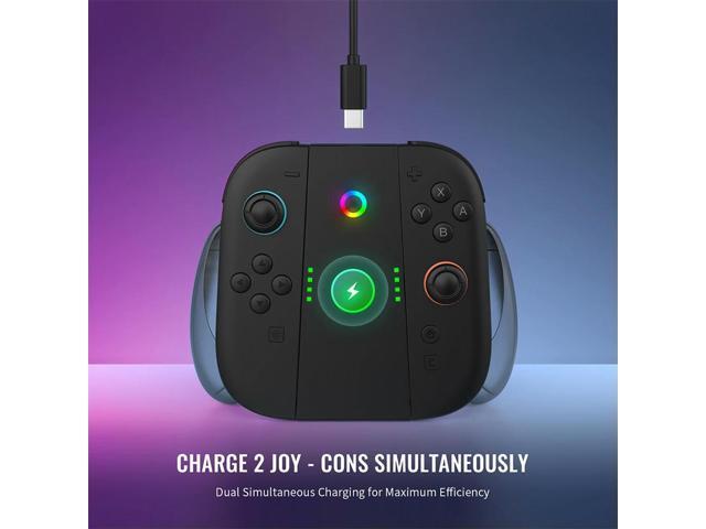 Charging Grip for NS2 Controller Comfort Grip ABS Portable Handle Charger Dock Wear Resist Handle Bracket Stand Game Accessories