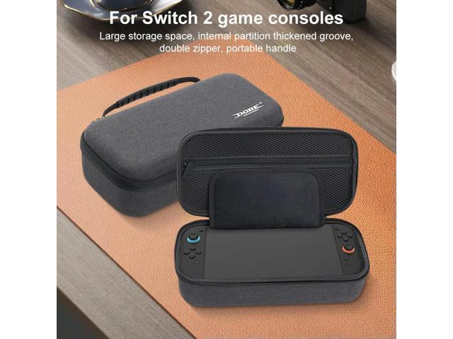 Carrying Case with 8-Bit Game Cartridge Storage Box Game Conslole Case W/ Mesh Pocket Protective Travel Bag for Switch 2 NS2