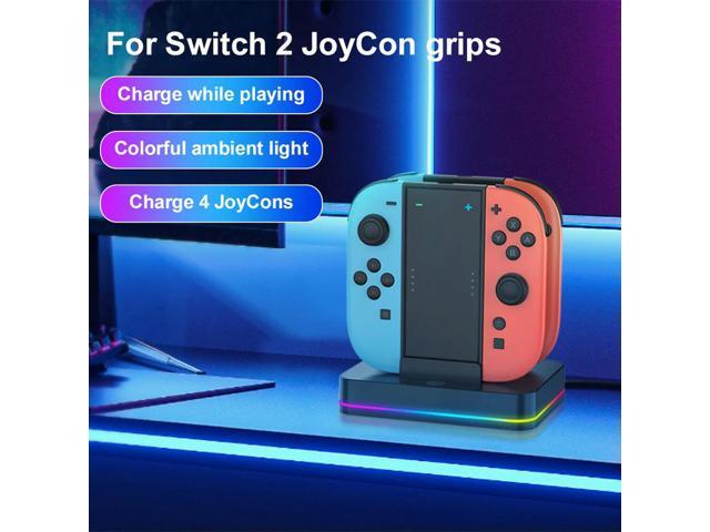 Dock Station for Nintendo for Switch 2 for Joycon Controller with Charging Cord & RGB Light Charger Dock Charger Stand Station