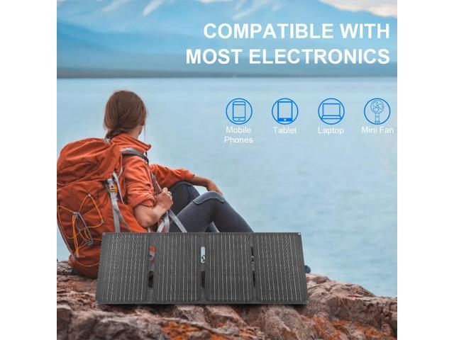 60W Folding Solar Panel IP65 Waterproof Foldable Solar Charger Monocrystalline Solar Charger Outdoor Phone Power Bank for Phones