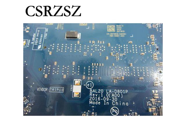BAL20 LA-D801P For inspiron 5567 Laptop motherboard with i7-7500u CPU Test ok 100%