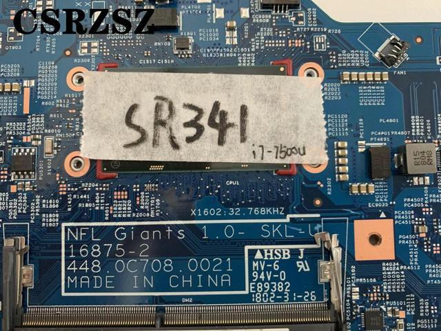 For Pavilion 17-BS Laptop motherboard 16875-2 448.0C708.0021 with i7-7500u CPU Fully tested ok