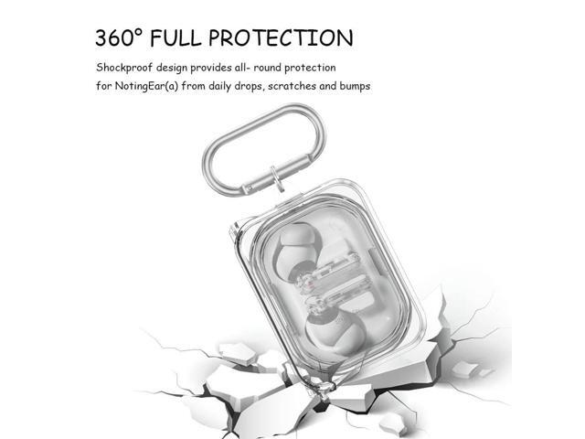 TPU Protective Case Shockproof with Keychain Lightweight Transparent Cover Protective Shell for Nothing Ear (a) Wireless Earbuds