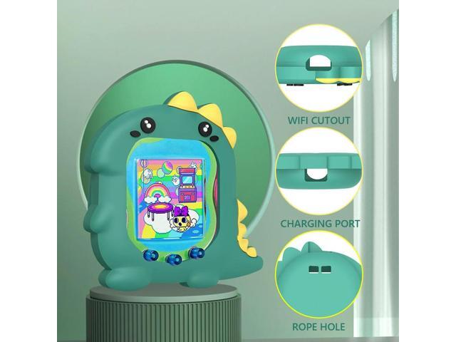 Silicone Case Shockproof Protector Skin Cute 3D Dinosaur Pattern with Finger Lanyard for Tamagotchi Uni 2023 Virtual Pet Machine