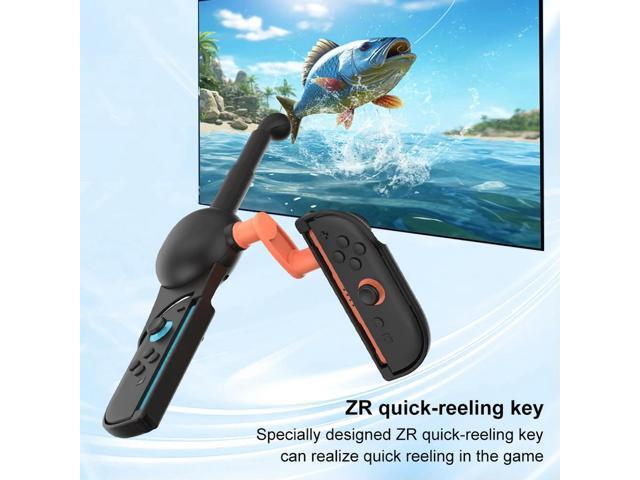 Fishing Rod for Nintendo for Switch 2 Joy-Con Fish Game Kit ABS Handle Stand Holder for Switch/OLED for Fishing Star World Tour
