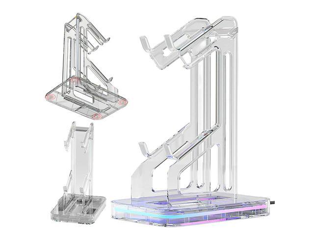 RGB Dual Game Controller Holder Space Saving Desk Mount Controller Display Stand Anti-Slip Anti-Scratch for Switch Xbox