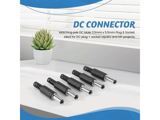 5PCS 5.5mm X 2.5mm Male Jack DC Power Plug Socket Jack Adapter Adaptor Connector
