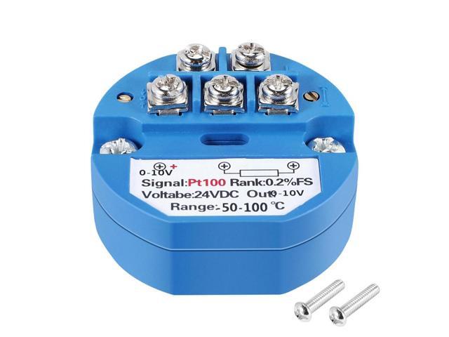 RTD PT100 Temperature Transmitter DC24V Minus 50 ~ 100 degree Output 0-10V
