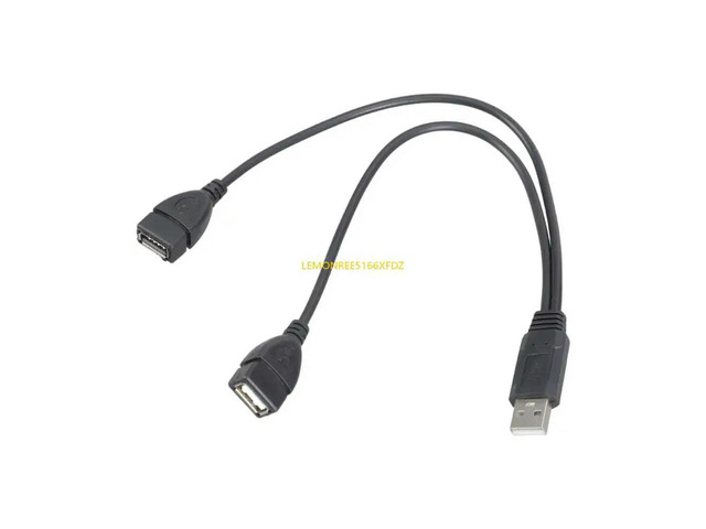 USB 2.0 Male to Double USB Female Y Splitter Cable Power Cord for Laptop Tablet phones Data Transfer and Power