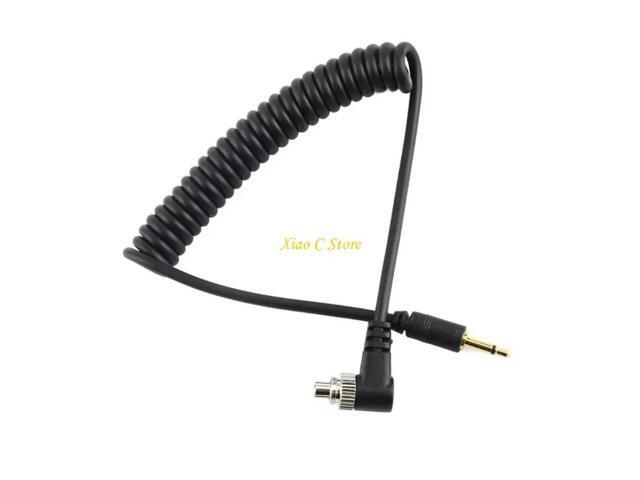 Spring Coiled Flash Syncing Cable PC to 2.5mm with Screw Lock Durability PVC Coating for Studio Photography Equipment