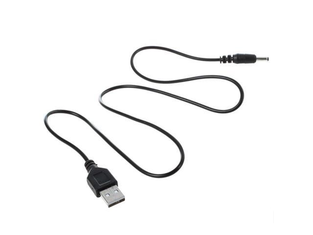 3 Pcs 3.5Mm X 1.3Mm Black USB Cable Lead Charger Cord Power Supply