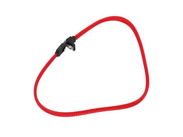 5X SATA 3.0 III SATA3 7Pin Data Cable Right Angle 6Gb/S SSD Cables HDD Hard Disk Data Cord With Nylon Sleeved(Red)