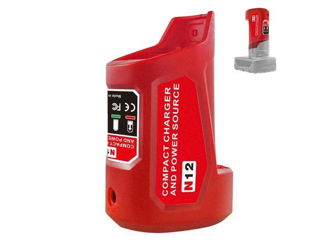 N12 Power Source Adapter for Milwaukee 12V M12 Power Wheel Charger Adapter with 12V DC Port USB2.0 Port