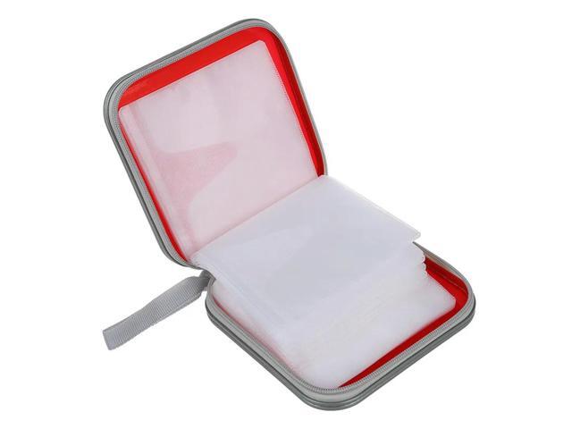 2X 40 Cd Dvd Disc Album Storage Carry Case Cover Wallet Sleeve Holder Bag Hard Box - Red