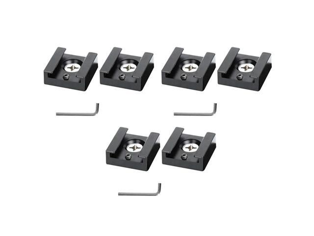 Cold Shoe Mount Aluminum Adapter Bracket Hot Shoe With 1/4 Thread For Camera Cage Flash Shoe Mount(6 PCS)