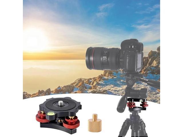 Tripod Leveling Base With 3/8 To 1/4 Bracket Adapter, Aluminum Alloy Camera Leveler For Macro-Panoramic Phot