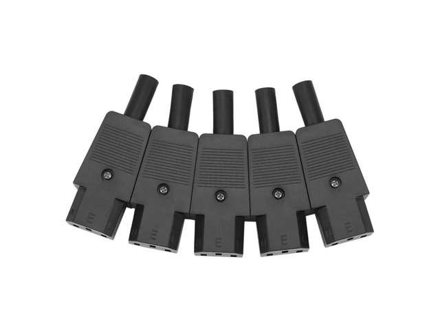 100PCS IEC 320 C13 Female Plug Adapter 3Pin Socket Power Cord Rewirable Connector
