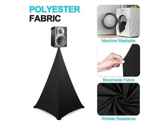 4X Speaker Stand Cover, DJ Speaker Stand Tripod Scrim Skirt With Carry Bag, 360 Degree Black Cover For Wedding,Sta