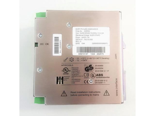 QUINT POWER 24VDC/5A For Phoenix Switching Power Supply QUINT-PS-3X400-500AC/24DC/5 2938594