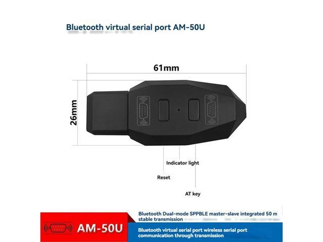 AM-50U Bluetooth Virtual Serial Port Adapter BT V5.0 Dual Mode SPP/BLE Master & Slave 50M Distance Supports All Systems