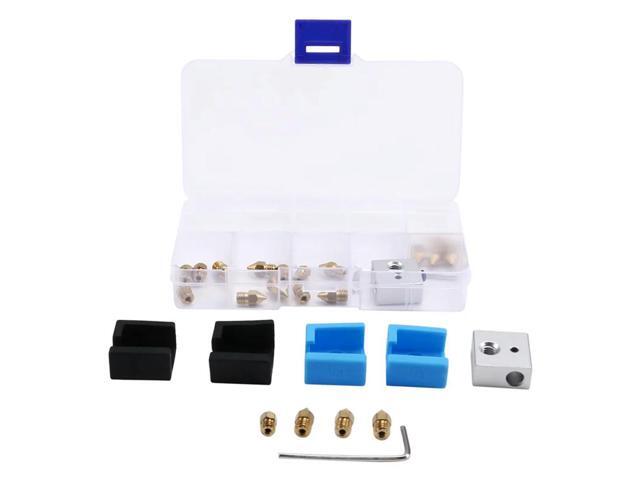 3D Printer Upgrade Kit Nozzles, Heating Block, Silicone Sleeve Complete Accessories Set MK8 Kit