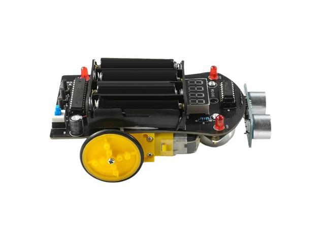 51 MCU Smart Car DIY Electronic Kit Ultrasonic Obstacle Avoidance Car Automatic Ranging Robot Programming DIY Kit