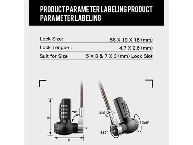 Computer Lock Laptop Lock Security Locking Digital Password Protection Lock Cable Anti Theft Lock For Laptop Computer