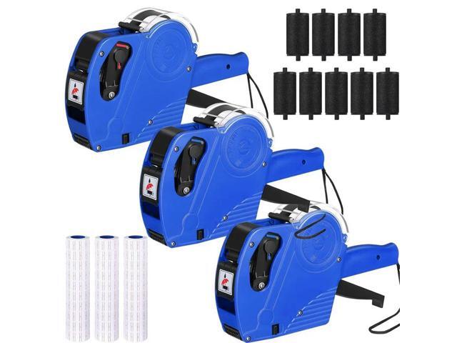 Workmanshipp-3 Pack 8 Digits Price Tag-Gun Pricing-Gun Label Pricing-Gun Kit With 30 Rolls Labels & 9 Ink Rollers