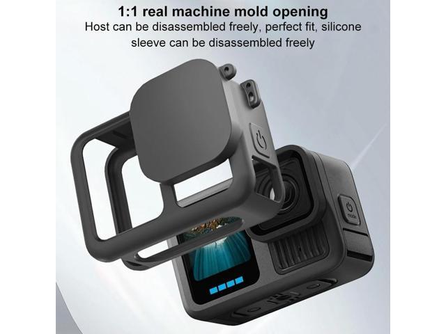 Silicone Case with Lens Cover & Lanyard Protective Housing Anti-Scratch Camera Protector for Go Pro 13 Camera