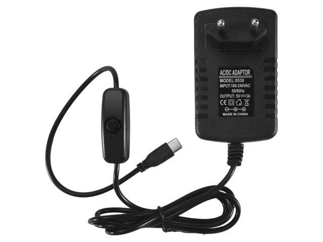 For Raspberry Pi 4B Power Supply 5V 3A Type-C Power Adapter With ON/OFF Switch USB-C Charger EU Plug-N33R