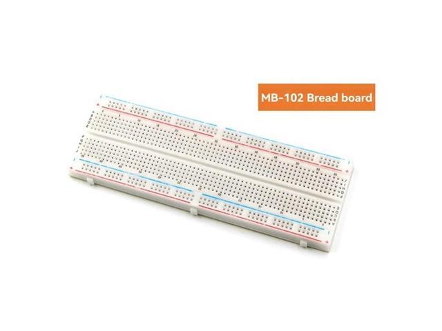 MB102 Breadboard Power Module Kit With 830 Point Solderless Breadboard & 65 Flexible Jumper Wires For Prototyping