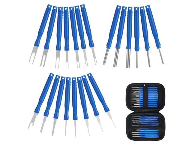 21Pcs Car Terminal Removal Tool Kit Cable Plug Remove Puller Electrical Wire Crimp Connector Pin Extractor Durable Blue-N33R