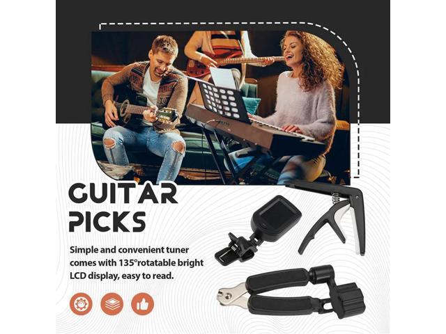 65 PCS Guitar Accessories Kit With Guitar Strings, Tuner, Capo, Picks, Pick Holder, Thumb Finger Picks, Bridge Pins-N33R