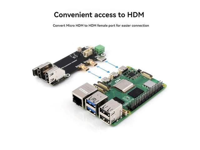 For Pi 5 Case + -Compatible To HD Adapter Board Support Dual 4K Output Expansion Board
