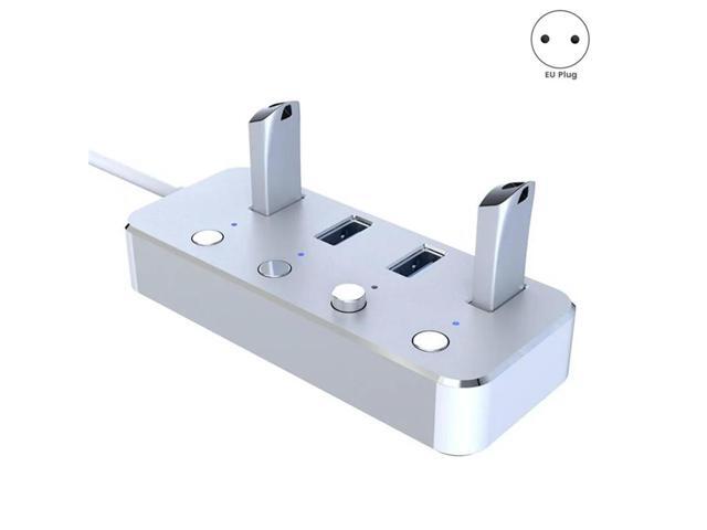 USB 3.0 Power Adapter 4 Ports Aluminum Alloy Splitter Hub USB Multi Extender Switch 1.2M Cable Hub USB Hub 3.0 EU Plug B-N33R