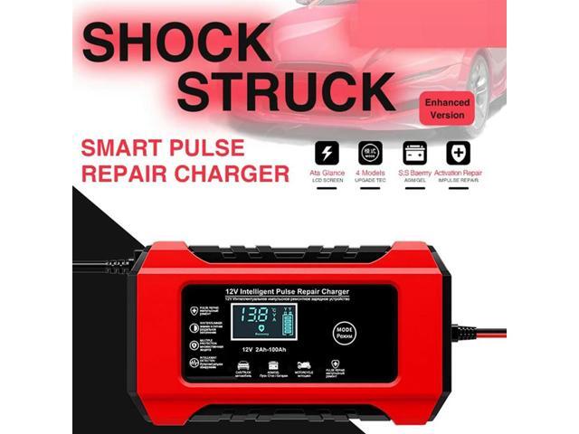 Automatic Car Charger 12V 6A Pulse Repair Fast Power Charging Wet Lead Acid Charger Digital LCD Display-N33R
