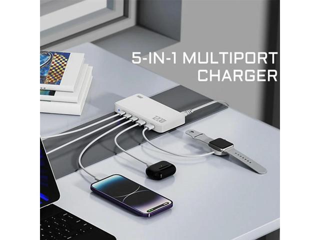 120W USB Type C Charger 6 Ports Desktop Charging Station For 14 Pro Max PD 100W Fast Charger For Laptop Durable US Plug-N