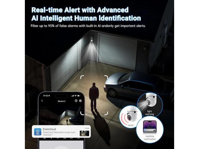 Light Bulb Security Camera 2 Packs, 5G & 2.4GHz 2K Security Cameras Wireless Outdoor 360° PTZ Cameras for Home Security with Color Night Vision, 2...