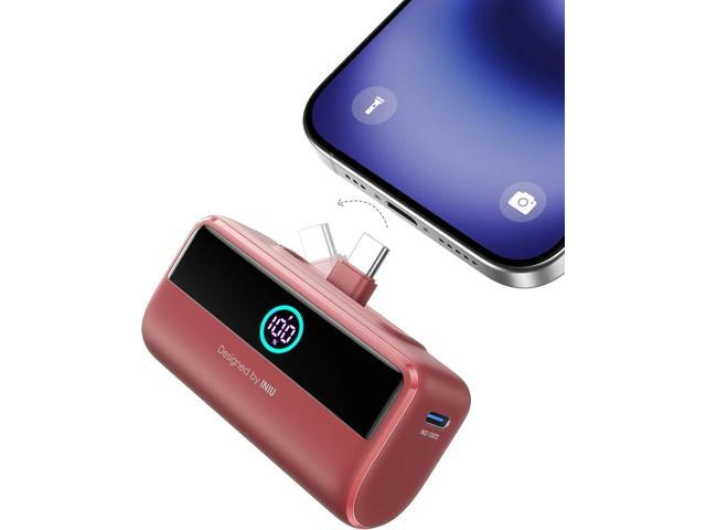 INIU Small Portable Charger, 5500mAh Power Bank with Build-in USB-C Connector, 22.5W PD Fast Charging Battery Pack, Family Trip Essential Phone...