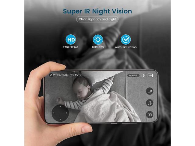 litokam Security Camera Indoor 2K, 360 Pan/Tilt Cameras for Home Security with Motion Detection, Baby Monitor for Pet/Dog with Night Vision, 2.4GHz...