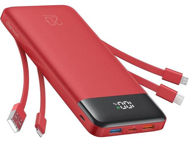 Charmast 20000mAh Portable Charger with 4 Built-in Cables & 6 Outputs, 20W Power Bank Fast Charging - USB C External Battery Pack for iPhone 16 15...