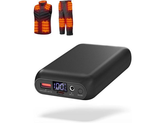 ./ Heated Vest Battery Pack, Power Bank with USB/Type-C/DC (3.5/3.8/4.0) Output and LED Display, for Heated Vests, Hoodies, and Jackets up to 12H