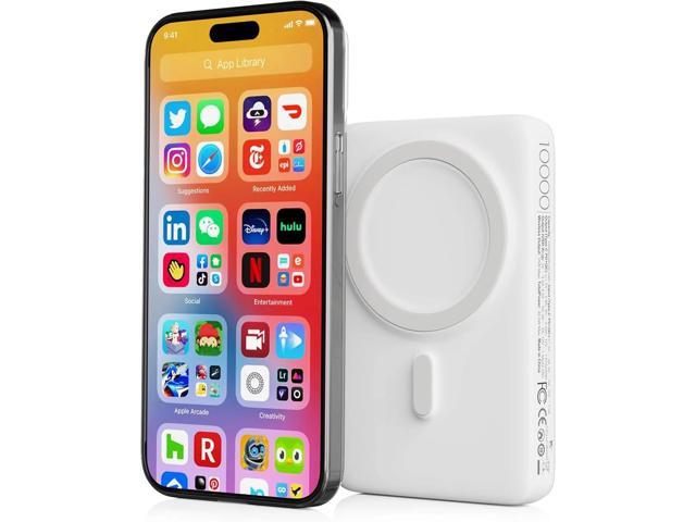 10000mAh Magnetic power bank, fast charging wireless portable charger for iPhone, Wireless Power Bank compatible with Magsafe battery pack for...