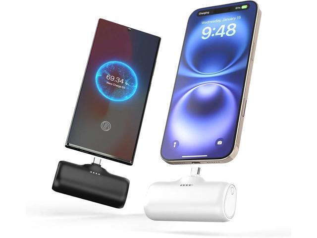 [2-Pack] A ADDTOP-Mini-Portable-Charger-5000mah - 15W Fast Charging Portable Phone Charger Ultra-Compact USB C Battery Pack for iPhone 16/15...